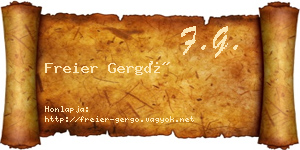 Freier Gergő névjegykártya